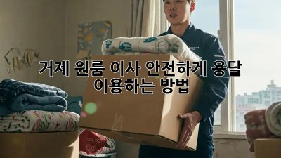 거제 원룸 이사, 안전하게 용달 이용하는 방법