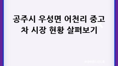 공주시 어천리 중고차 시세 확인 & 나에게 맞는 차 찾기!